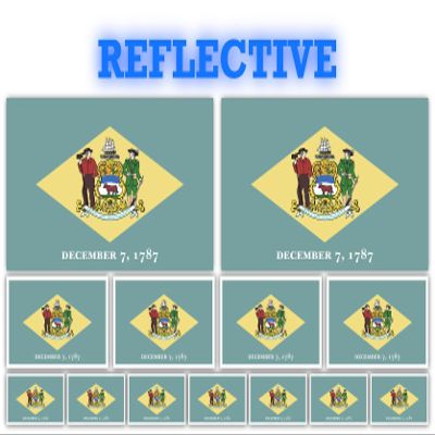 13 Pack Delaware Flags | (x2) 4x2 inch, (x4) 2x1 inch, (x7) 1x.5 inch Flag Stickers | Country State Flags Pack Stickers for Cars, Trucks, Laptops, Bikes, Toolboxes, Skateboards, Windows and More