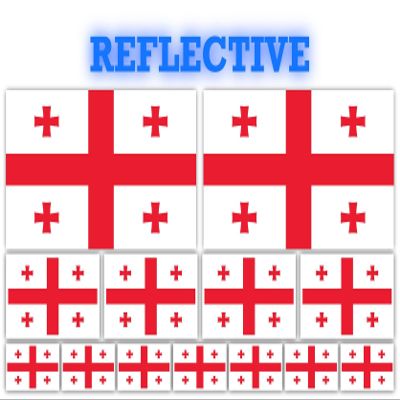 13 Pack Georgia Country Flags | (x2) 4x2 inch, (x4) 2x1 inch, (x7) 1x.5 inch flag stickers | Country State Flags Pack Stickers for Cars, Trucks, Laptops, Bikes, Toolboxes, Skateboards, Windows and More