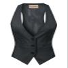 Design by Olivia Women's Dressy Casual Versatile Racerback Vest Three Button Tuxedo Suit Waistcoat Charcoal L view 1