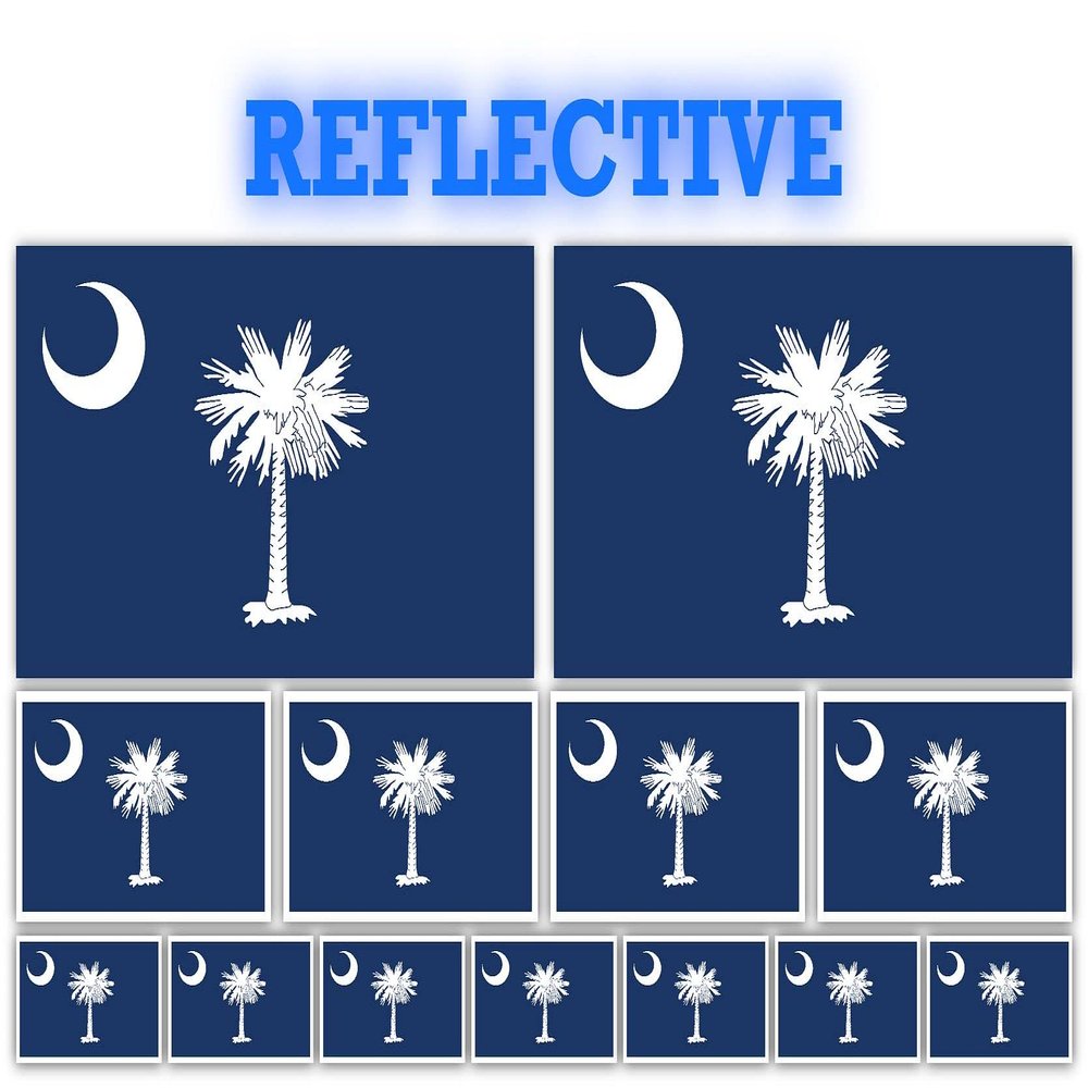 13 Pack South Carolina Flags | (x2) 4x2 inch, (x4) 2x1 inch, (x7) 1x.5 inch flag stickers | Country State Flags Pack Stickers for Cars, Trucks, Laptops, Bikes, Toolboxes, Skateboards, Windows and More