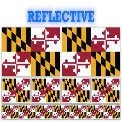 13 Pack Maryland Flags | (x2) 4x2 inch, (x4) 2x1 inch, (x7) 1x.5 inch Flag Stickers | Country State Flags Pack Stickers for Cars, Trucks, Laptops, Bikes, Toolboxes, Skateboards, Windows and More