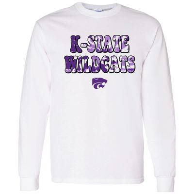 UGP Campus Apparel AL1346 - Kansas State Wildcats Tie Dye Type Long Sleeve T Shirt - Large - White