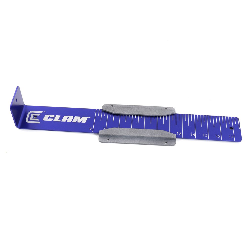 CLAM 15948 Fish Trap Precision Bump Board with Sleeve 17" Aluminum Fish Measuring Board Laser-Etched 10" to 17" Scale Mountable to Shelter Tubs or Hard Surfaces Includes Mounting Sleeve
