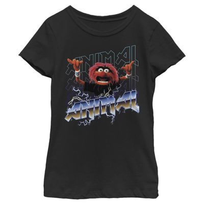 Fifth Sun Disney Muppets Animal Metal Girls Short Sleeve Tee Shirt, Black, Medium