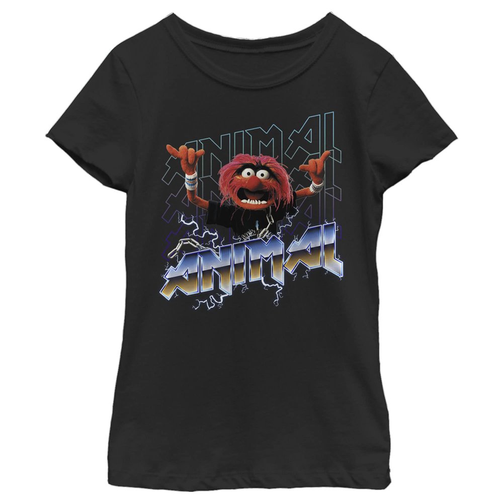 Fifth Sun Disney Muppets Animal Metal Girls Short Sleeve Tee Shirt, Black, Medium
