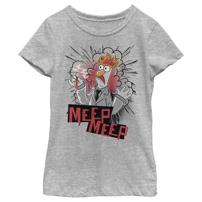 Fifth Sun Disney Muppets Beaker Meep Girls Short Sleeve Tee Shirt, Athletic Heather, Medium