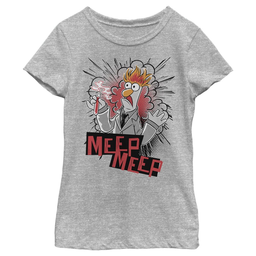 Fifth Sun Disney Muppets Beaker Meep Girls Short Sleeve Tee Shirt, Athletic Heather, Medium