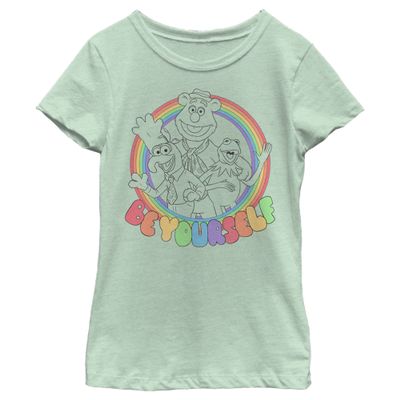 Fifth Sun Disney Muppets Be Yourself Girls Short Sleeve Tee Shirt, Mint, Large
