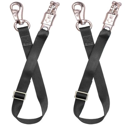Adjustable Trailer Tie 2 Pack-Horse Trailer Nylon Strap TieAdjusted from 25 to 37 (Black)