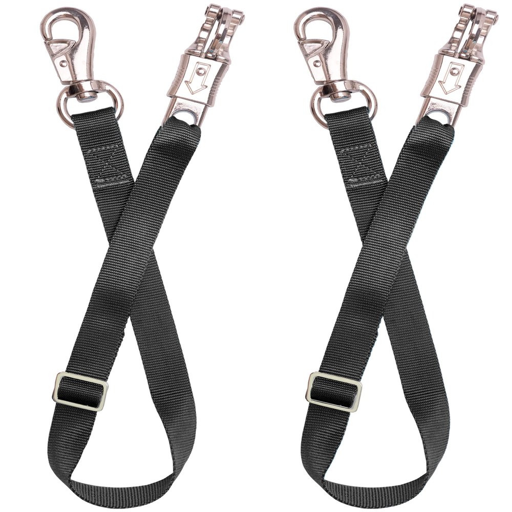 Adjustable Trailer Tie 2 Pack-Horse Trailer Nylon Strap TieAdjusted from 25 to 37 (Black)