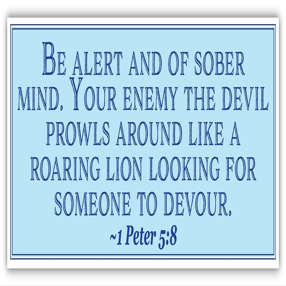 1 Peter 5:8 | Be Alert and of Sober Mind | Car Sticker 3x8 inches