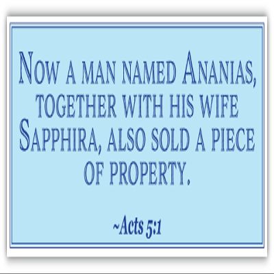 Acts 5:1 | Now a Man Named Ananias | Car Sticker 3x8 inches