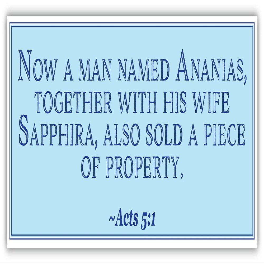 Acts 5:1 | Now a Man Named Ananias | Car Sticker 3x8 inches