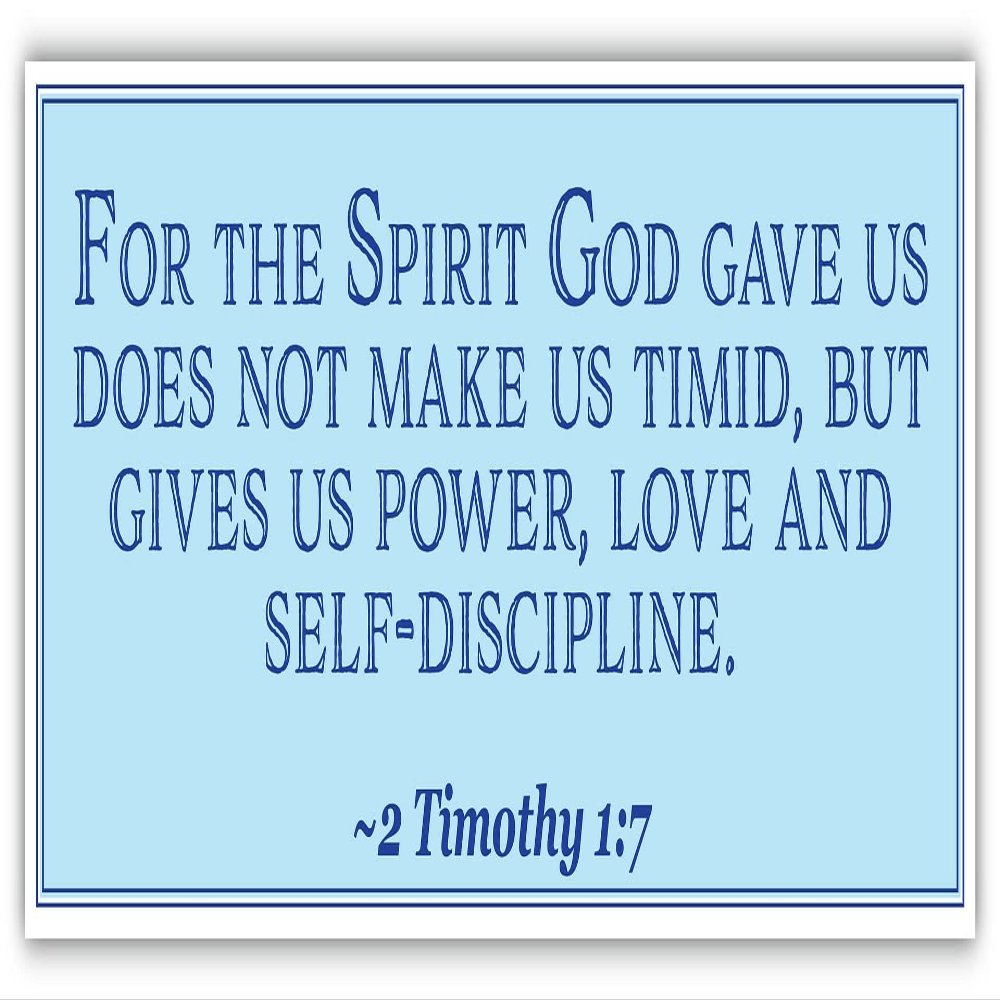 2 Timothy 1:7 | for The Spirit God gave us Does not Make us Timid | Car Sticker 3x8 inches