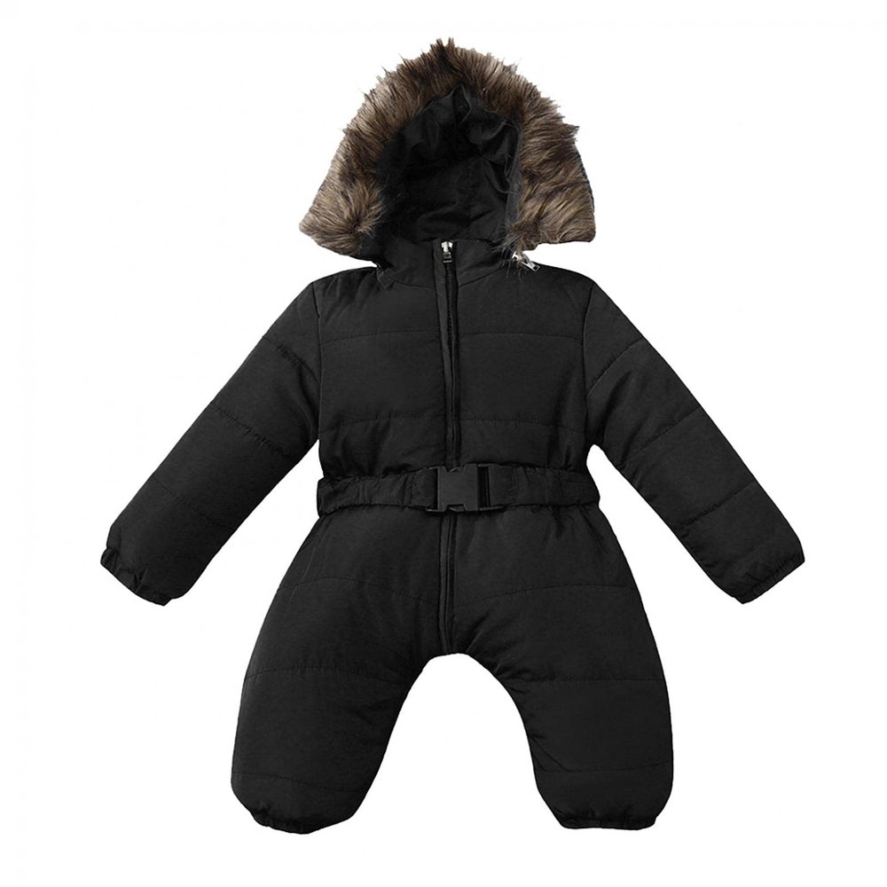 0-24 Months Infant Baby Padded Romper Jacket Girls Snowsuit Hooded Warm Outerwear Jacket Jumpsuit Coat