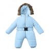 0-24 Months Infant Baby Padded Romper Jacket Girls Snowsuit Hooded Warm Outerwear Jacket Jumpsuit Coat Sky Blue