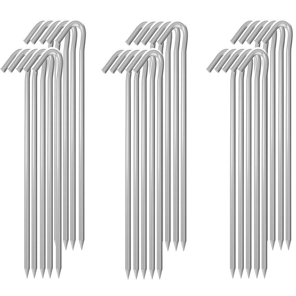 MySit 9" Tent Stakes, Metal Inflatable Stakes 30 Pack, Heavy Duty Galvanized Tent Stakes Metal, Tent Pegs Ground Trap Camping Stakes for Inflatables, Outdoor Decorations