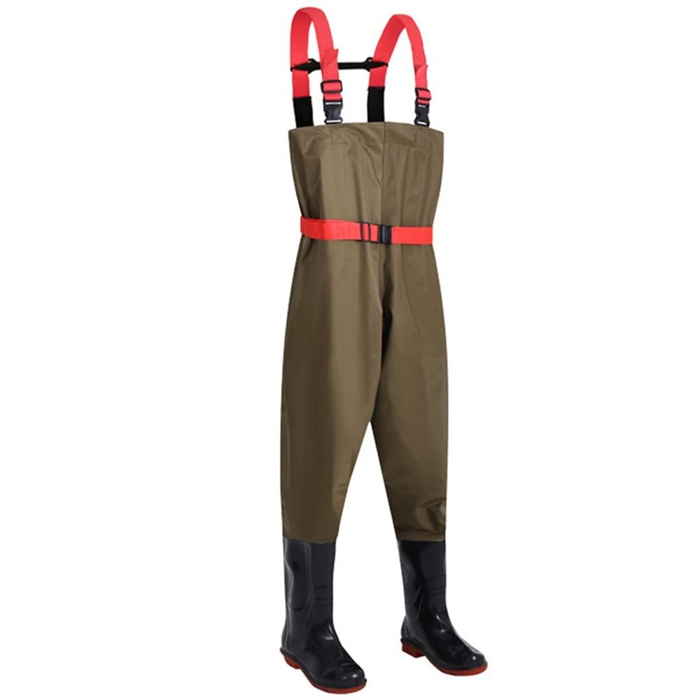 Breathable Nylon Chest Waders, Men & Women Waterproof Hunting Fishing Waders with Boots, Wear-resistant Comfortable (Color : Yellow, Size : US6-6.5/EU38/UK5-5.5)