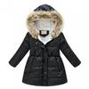 2-11 Years Toddler Baby Kids Girls Winter Long-Sleeved Parkas Hooded Fur Collar Plush Padded Warm Long Padded Jacket view 1