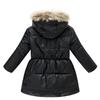 2-11 Years Toddler Baby Kids Girls Winter Long-Sleeved Parkas Hooded Fur Collar Plush Padded Warm Long Padded Jacket view 2