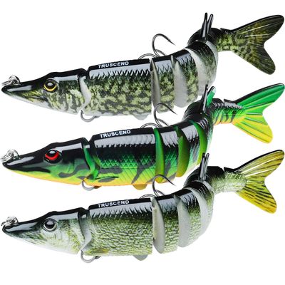 TRUSCEND Swimmax Fishing Lures with BKK Hook Easy Catch: Wiggling, Vibrating, Rattling Gurgling, Heavy-Duty Dyneema Fiber Jointed Swimbaits for Bass, Trout, Walleye, CrappieIdeal for Family Fishing