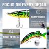 TRUSCEND Swimmax Fishing Lures with BKK Hook Easy Catch: Wiggling, Vibrating, Rattling Gurgling, Heavy-Duty Dyneema Fiber Jointed Swimbaits for Bass, Trout, Walleye, CrappieIdeal for Family Fishing view 4