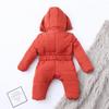 0-24 Months Infant Baby Padded Romper Jacket Girls Snowsuit Hooded Warm Outerwear Jacket Jumpsuit Coat Orange view 2
