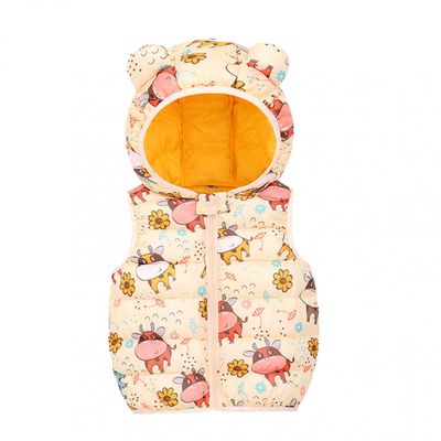 Ikevan 0-4 Years Toddler Baby Bear Ears Hooded Vest Boys Girls Cartoon Windproof Coat Hooded Warm Outerwear Waistcoat