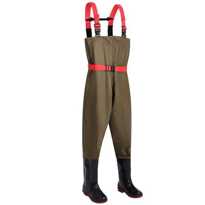 Breathable Nylon Chest Waders, Men & Women Waterproof Hunting Fishing Waders with Boots, Wear-resistant Comfortable (Color : Yellow, Size : US8/EU40/UK7)