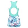 TTAO Kids Girls One Piece Keyhole Back Unitard Jumpsuit Gymnastics Workout Dance Yoga Leotard Bodysuit Green Palm Leaf 4 Years view 2