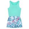 TTAO Kids Girls One Piece Keyhole Back Unitard Jumpsuit Gymnastics Workout Dance Yoga Leotard Bodysuit Green Palm Leaf 4 Years view 3