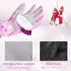 TRIWONDER Kids Ski Gloves - Windproof Snow Gloves with Soft Lining, Warm for Boys & Girls (Pink, S) view 3