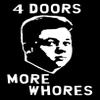 Four Doors More Whores Decal, H 6.5 by L 4.5 Inches, Let's Go Brandon, Patriotic American, Constitution, Republican, Democrat, Military Veteran, Funny Political Stickers view 2