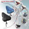 2 Pieces Waterproof Bike Seat Rain Cover with Drawstring Mountain Bicycle Dust Protective Cushion Saddle Navy Rain Accessories for Men Women view 3