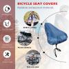 2 Pieces Waterproof Bike Seat Rain Cover with Drawstring Mountain Bicycle Dust Protective Cushion Saddle Navy Rain Accessories for Men Women view 4