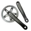 42T Road Bicycle Crankset Single Speed Bike Crank 175mm Fixed Gear Bike Sliver Chainwheel Sprocket Wheel 6061 Aluminum (Black) view 1