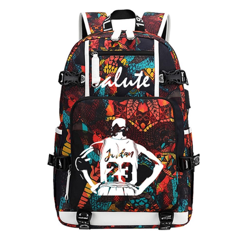 FANwenfeng Basketball Player 23 Luminous Backpack Travel Daypacks Fans Bag for Men Women (Style 2)