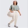 CRZ YOGA Pima Cotton Loose Crop T-Shirts for Women - Workout Yoga Casual Athletic Running Short Sleeve Shirts Crewneck Tops Jade Grey Large view 4