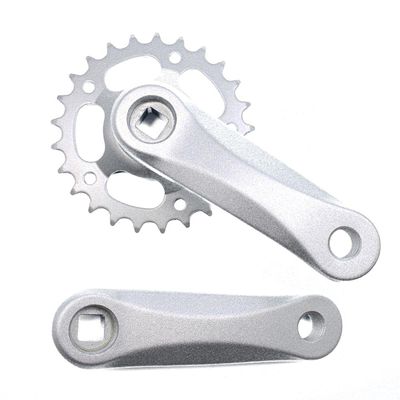25/28T Children Kids Bicycle Crankset Single Speed Crank Set Square Hole Aluminum Alloy102/114mm Crank Bike Parts (25T 102mm)