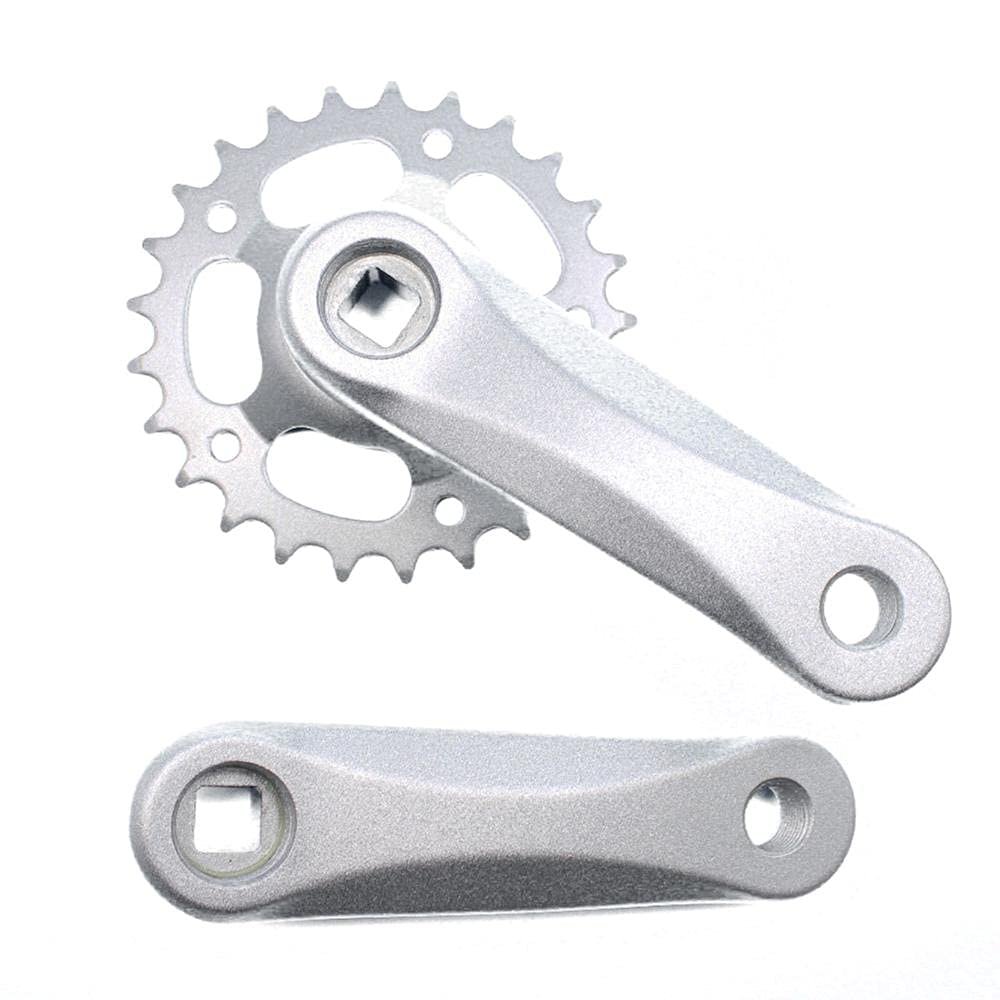 25/28T Children Kids Bicycle Crankset Single Speed Crank Set Square Hole Aluminum Alloy102/114mm Crank Bike Parts (25T 102mm)