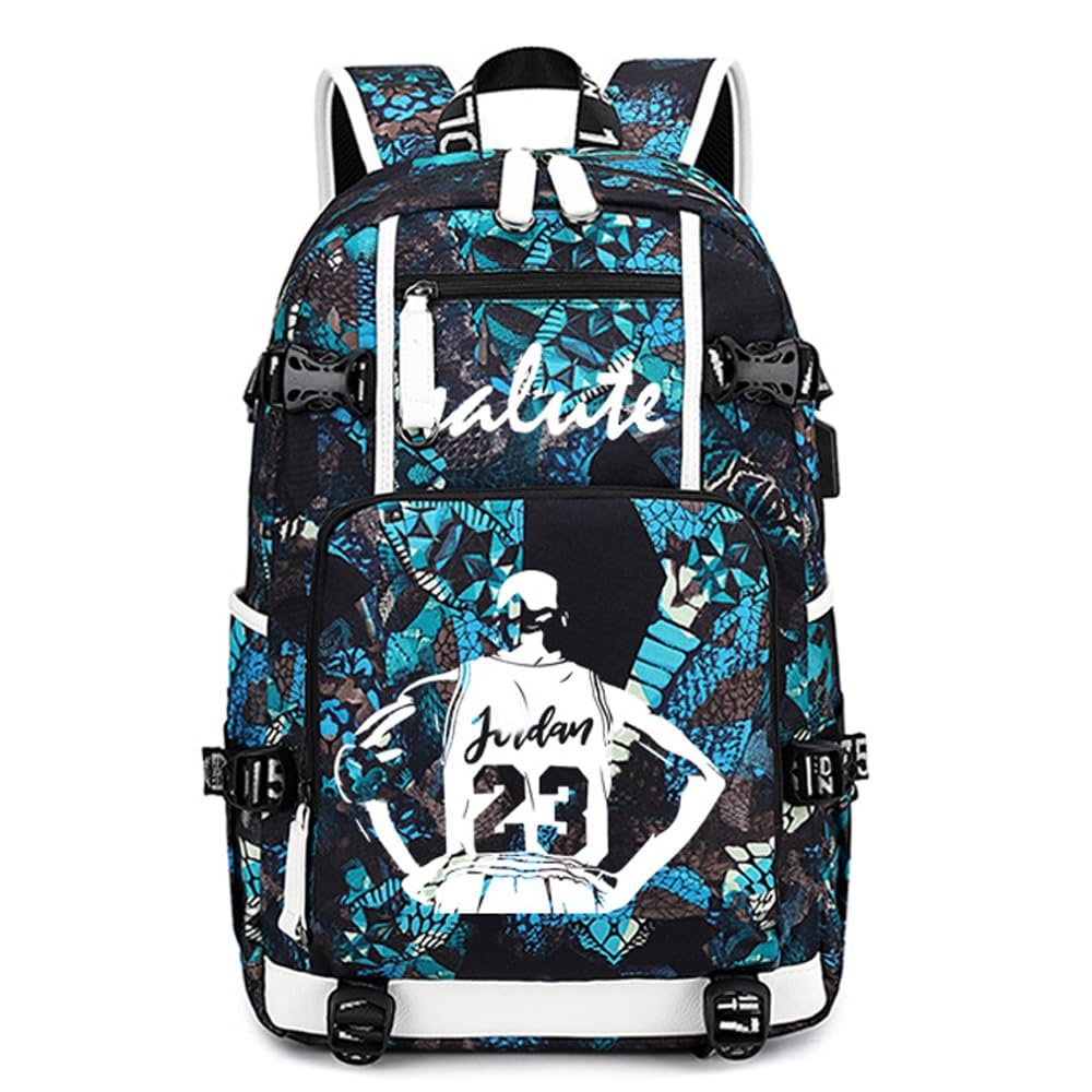 FANwenfeng Basketball Player 23 Luminous Backpack Travel Daypacks Fans Bag for Men Women (Style 14)