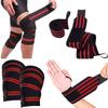 Raisons Combo Knee Wraps, Wrist Band Support Straps for Gym Workout, Weightlifting, and Exercise for Men, Women Wrist Band and Knee Band for Gym view 1