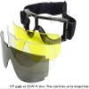 Tactical Airsoft Quick Helmet PJ Type and Foldable Half-Face Air Gun Mesh Mask, Safety Goggles with 3 Lenses, Suitable for CS/Hunting/Paintball/Shooting, Green, Head circumference 54~63CM view 3