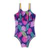 YONGHS Kids Girls Cute Swimsuit Floral Bikini Romper Strapped Ruffle Swimwear One Piece Bathing Suit Navy Blue 4 Years view 3