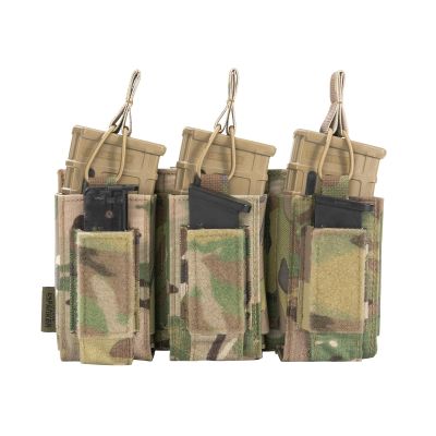 EXCELLENT ELITE SPANKER AK Magazine Pouch Triple Open Top Molle Mag Pouch for AK47 AK74 AR-15 Pmags Magazine(Triple-Multicam)