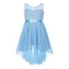 Sywiyi Kids Girls Floral Lace V Neck Junior Bridesmaid Dress Wedding Party Pageant Ball Gown Flower Girl Dress Light Blue 8 Years view 1