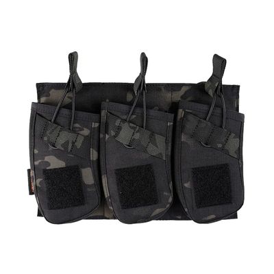 EXCELLENT ELITE SPANKER AK Magazine Pouch Triple Open Top Molle Mag Pouch for AK47 AK74 AR-15 Pmags Magazine(Triple-Multicam Black)