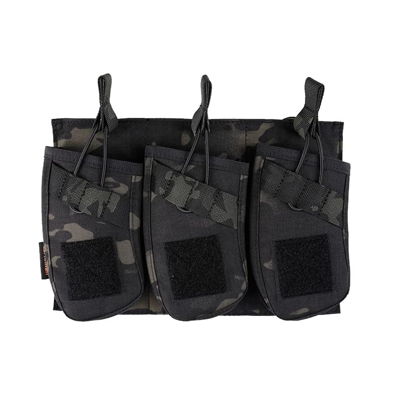 EXCELLENT ELITE SPANKER AK Magazine Pouch Triple Open Top Molle Mag Pouch for AK47 AK74 AR-15 Pmags Magazine(Triple-Multicam Black)