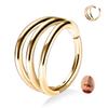 FUNLMO Gold Septum Ring Nose Ring Tragus Helix Conch Rook Daith Piercing Jewelry Triple Hoop Nose Ring Cartilage Hoop Earring 316L Surgical Steel Nose Hoop Lip Ring 20G 8mm view 1