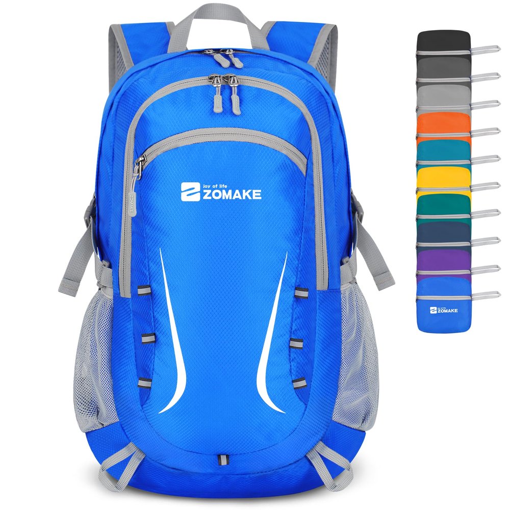 ZOMAKE Lightweight Packable Backpack 35L, Foldable Backpacks Water Resistant Collapsible Light Daypack for Hiking(Dark Blue)